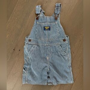OshKosh B'gosh Vestbak Railroad Navy + White Striped Overalls
